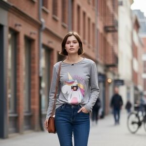 Simple Joy's by Carter Cute Comfy girls size 6 unicorn long sleeve t-shirt EUC